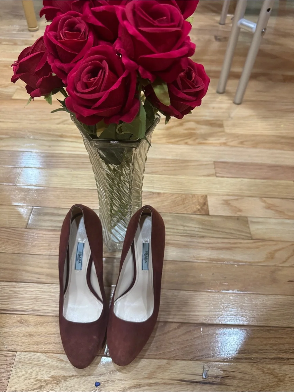 Prada Burgundy Suede Pumps